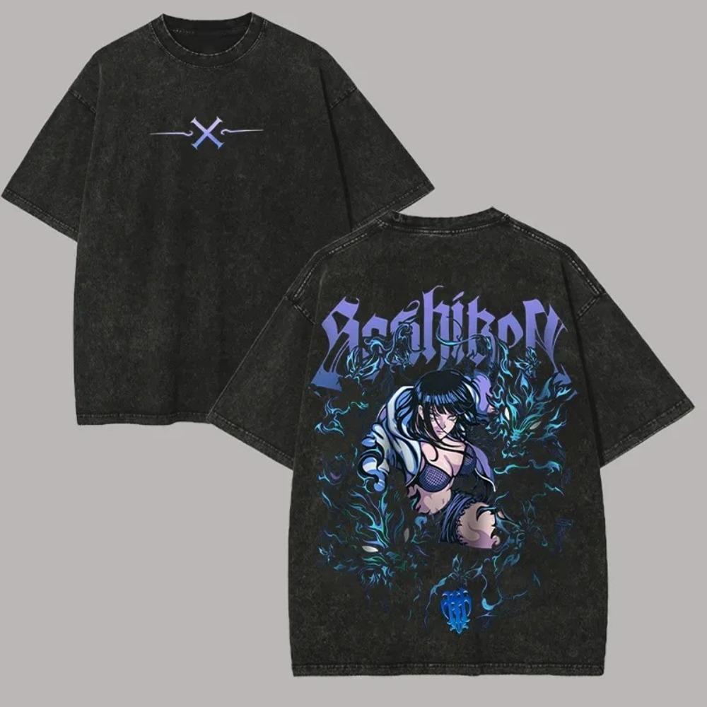 

Naruto Hinata Hyuga Dragon & Gothic Vintage Washed Oversized Black T-Shirt | Shonen Anime Fan Unisex Streetwear Tee XXXL