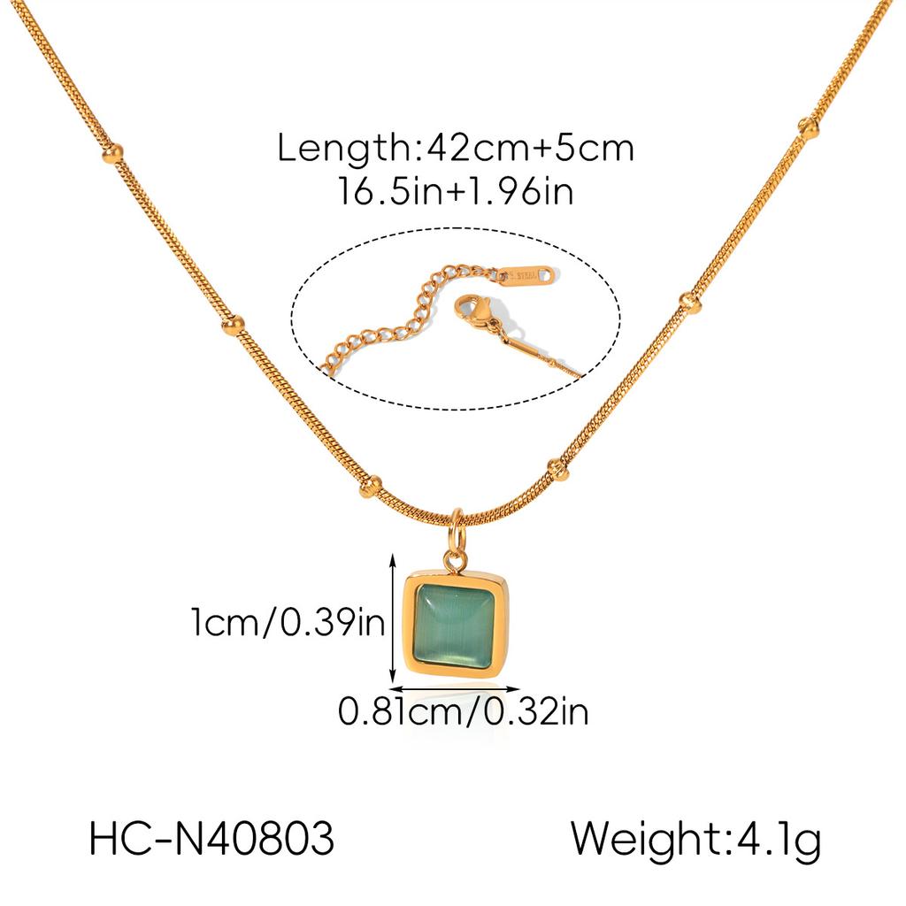 Blue Cat's Eye Stone Necklace for Women, Niche Design, Premium Stainless Steel Pendant, Ins Style Titanium Steel Necklace