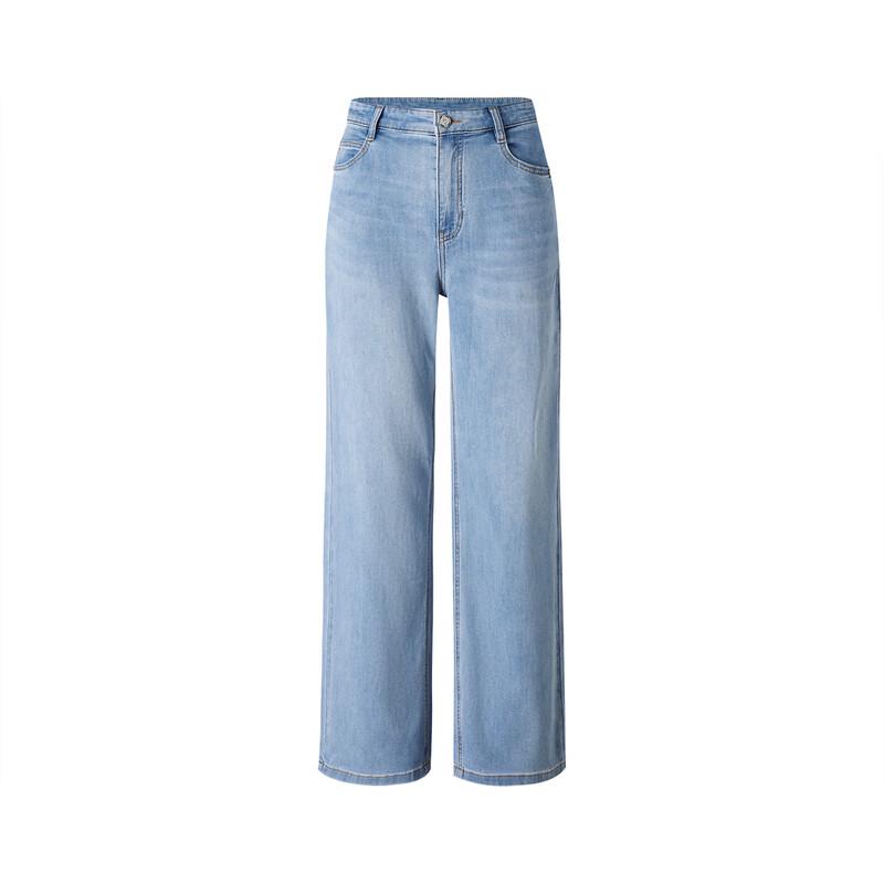 Women s High-Waist Loose Straight-Leg Denim Jeans M