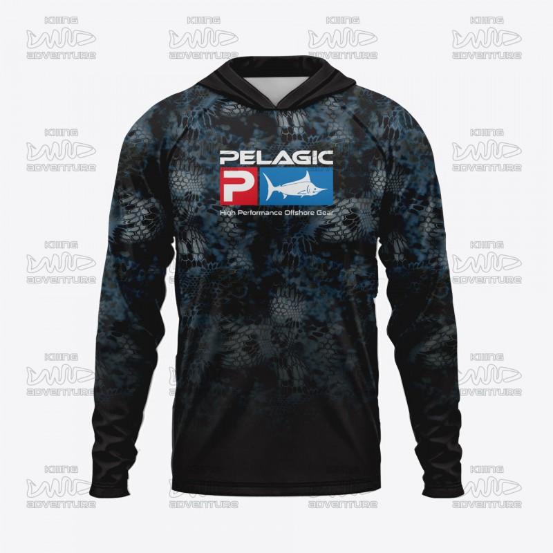 Mens Quick-Dry UV Protection Hooded Fishing Jersey Outdoor Sea Running Hiking Summer Sportswear