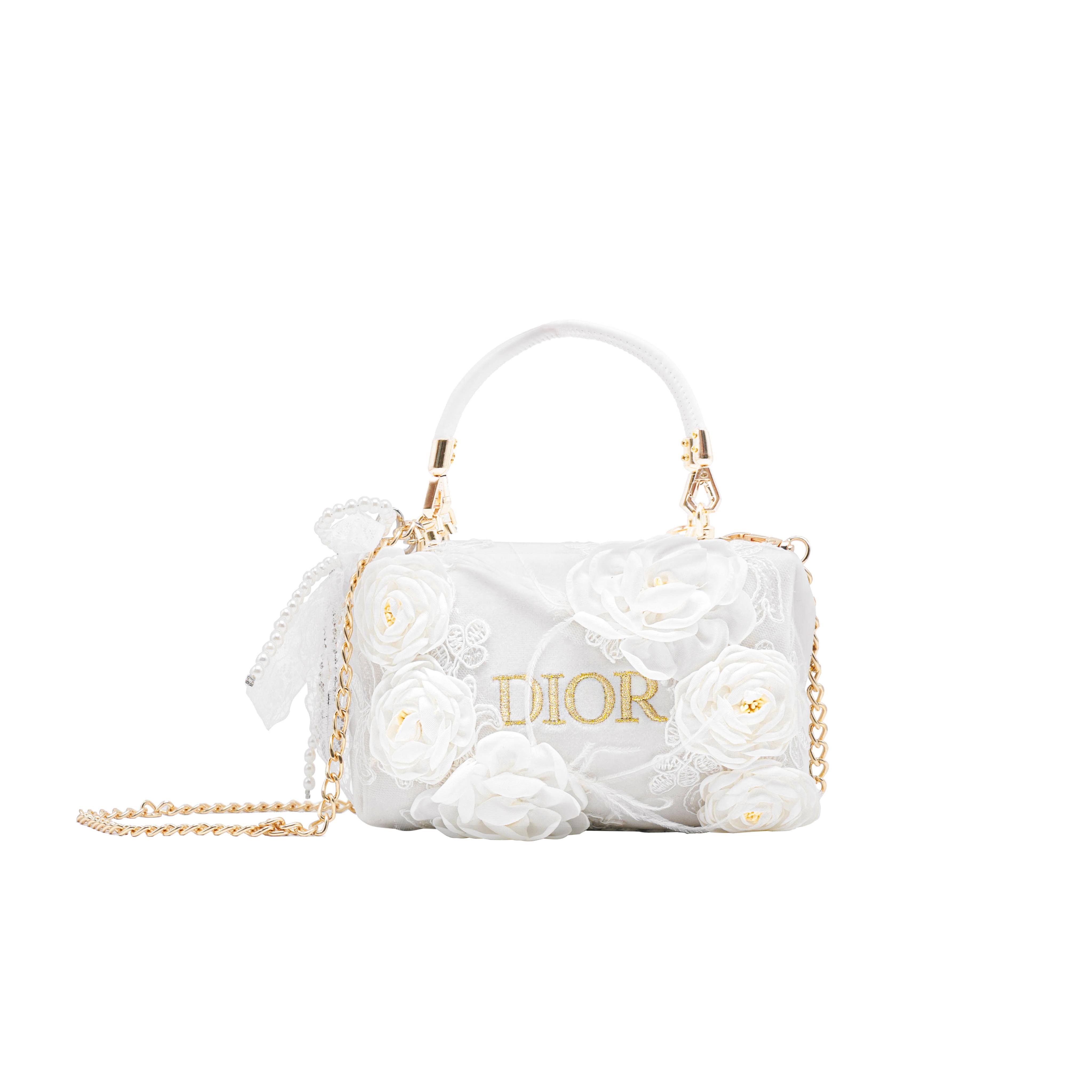 Handmade DIY Dior-inspired Remake Makeup Bag White