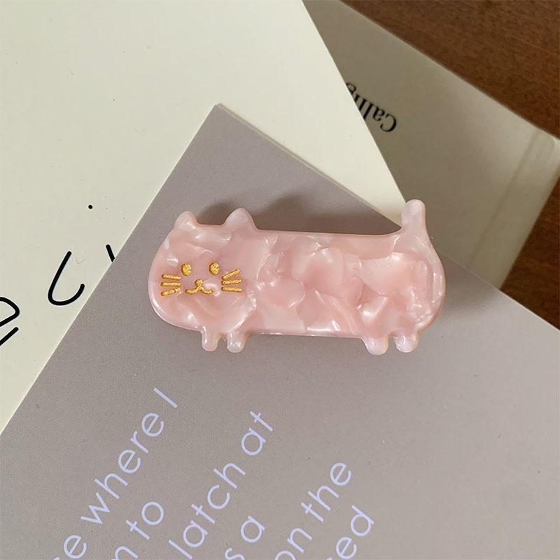 1PC women's cute cat hairpin, banghai edge clip, cute short-legged cat temperament, duckbill clip, fresh hair accessories