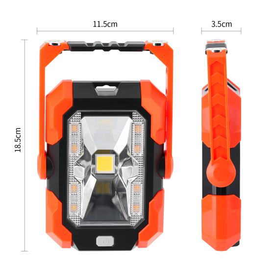 4-in-1 Solar Work Light 4 Lighting Modes USB Rechargeable LED Work Light