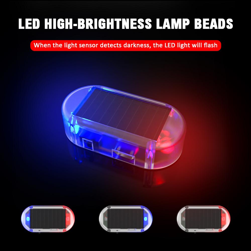 Car Solar Powered Security Strobe Light Dummys Alarm Wireless Warning Anti-Theft Caution Lamps Imitation LED Flashing