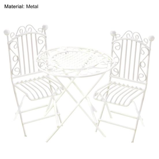 Miniature Garden Patio Furniture Anti Oxidation Clear Texture Smooth Surface Fashionable White Wrought Iron Set For Decor At Affordable S Free Real Reviews With Photos Joom Miniature Garden Patio Furniture, White Rod Iron Patio Set
