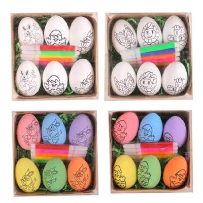6 Stück Buntes Oster-Malset DIY Oster-Zeicheneier-Sets für Familienspaß