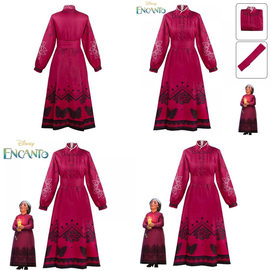 Incantevole Costume Cosplay di Encanto Mirabel Nonna Abuela Alma per la Festa di Halloween
