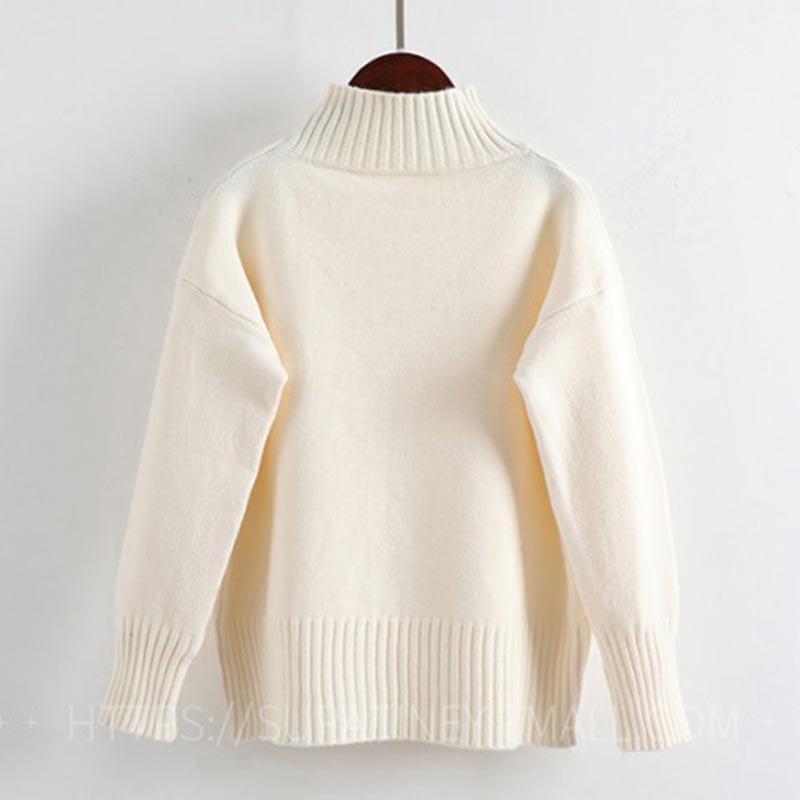 Fashion Cashmere Turtleneck Sweater Women Autumn Winter Pullover Jumper Pull Femme Streetwear Casual Knitted Sweater