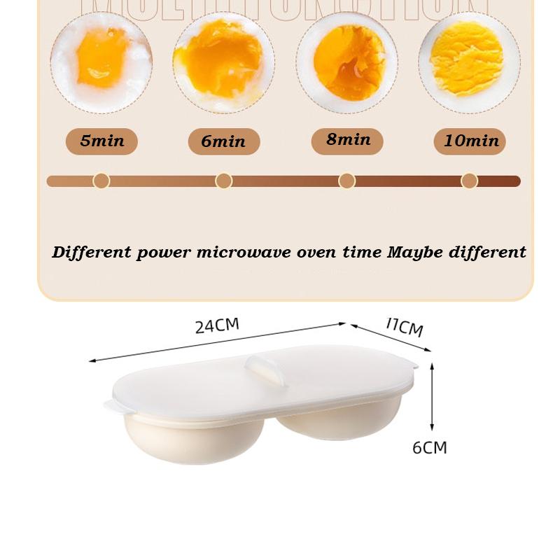 Microwave Eggs Poacher,Double-Cup Egg Boiler,Kitchen Gadget, Hot Spring Egg Mold ,Cooking Tools,Clear Water Lotus Egg Maker