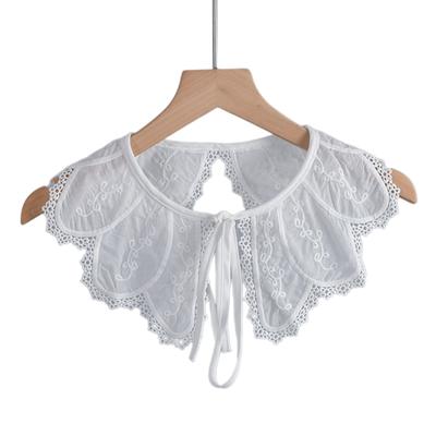 False Collar Dickey Collar Embroidery Collar Venise Lace Up Neckline Easy To Wear Detachable Collar Women