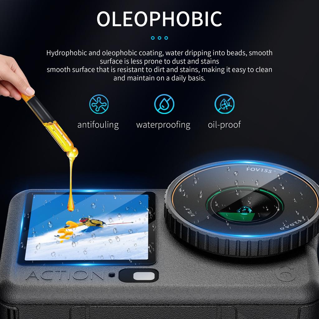 2 PCS Tempered Glass for DJI Osmo Action 6 Screen Protector Anti-scratch Lens Protector For DJI Osmo Action 6 Camera Accessories