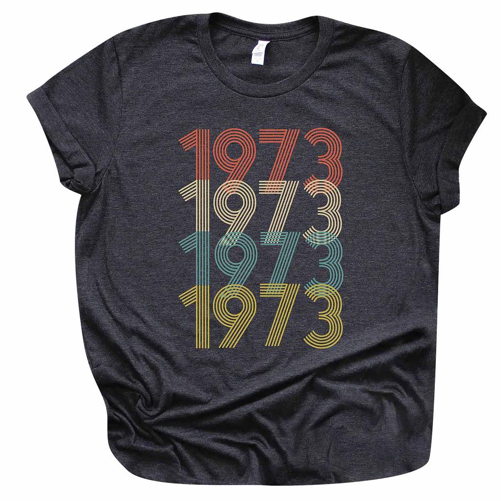 Women's Casual Birthday Gift T Shirt  Vintage 1973  Parts Tee Cute Tee