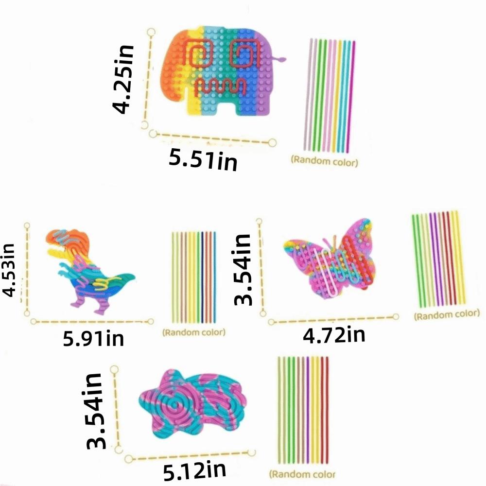 Cartoon Sensory Activity Board With 11 Rods Silicone Toys Children's Educational And Stress-Relieving Toys for Kids Adult