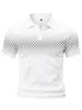 Summer Men's Slimming Diamond Pattern Printed Short-Sleeved Polo Shirt Simple Shirt Breathable and Comfortable Men's Clothing