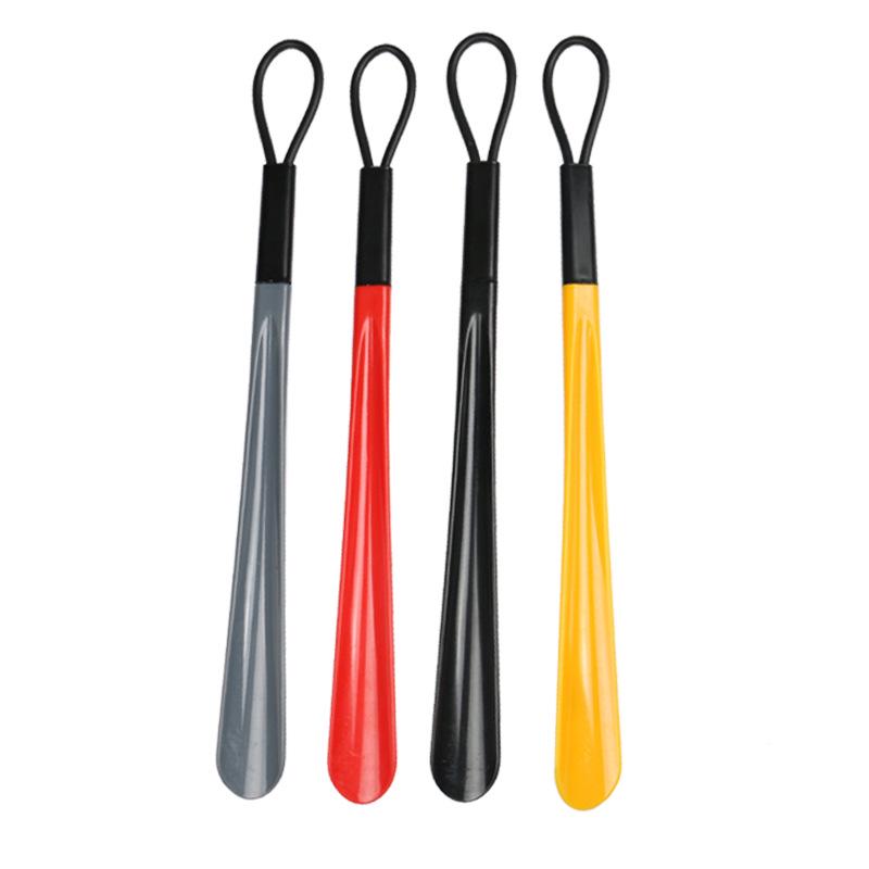 Z016 48cm Leather Cord Plastic Shoehorn - No Bend Shoe Helper