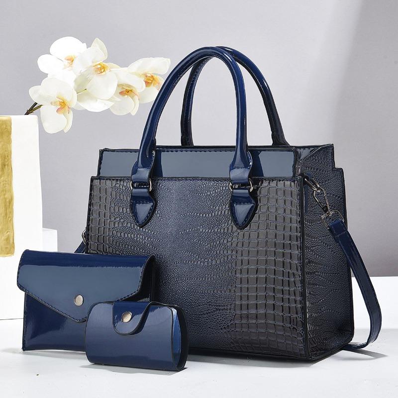 Women's bag bag Urban crocodile pattern handbag Mother and child bag Three-piece set One shoulder oblique span bag
