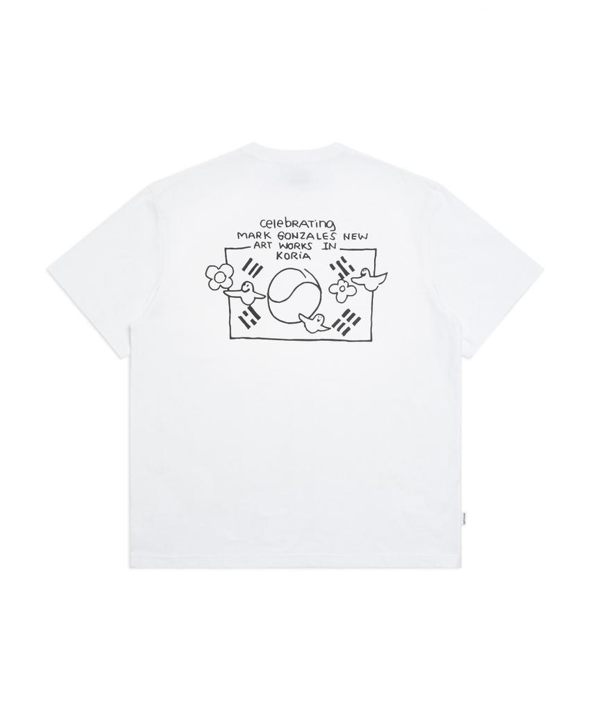 Mark Gonzales Korea Edition Taegukgi Graphic Short Sleeve T-Shirt - White