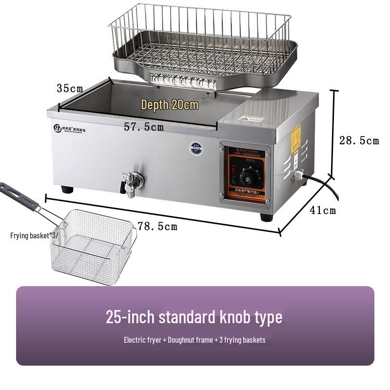 Commercial Deep Fryer: Multi-Functional Large Capacity Automatic Electric Fryer for Dough Sticks and Twists.