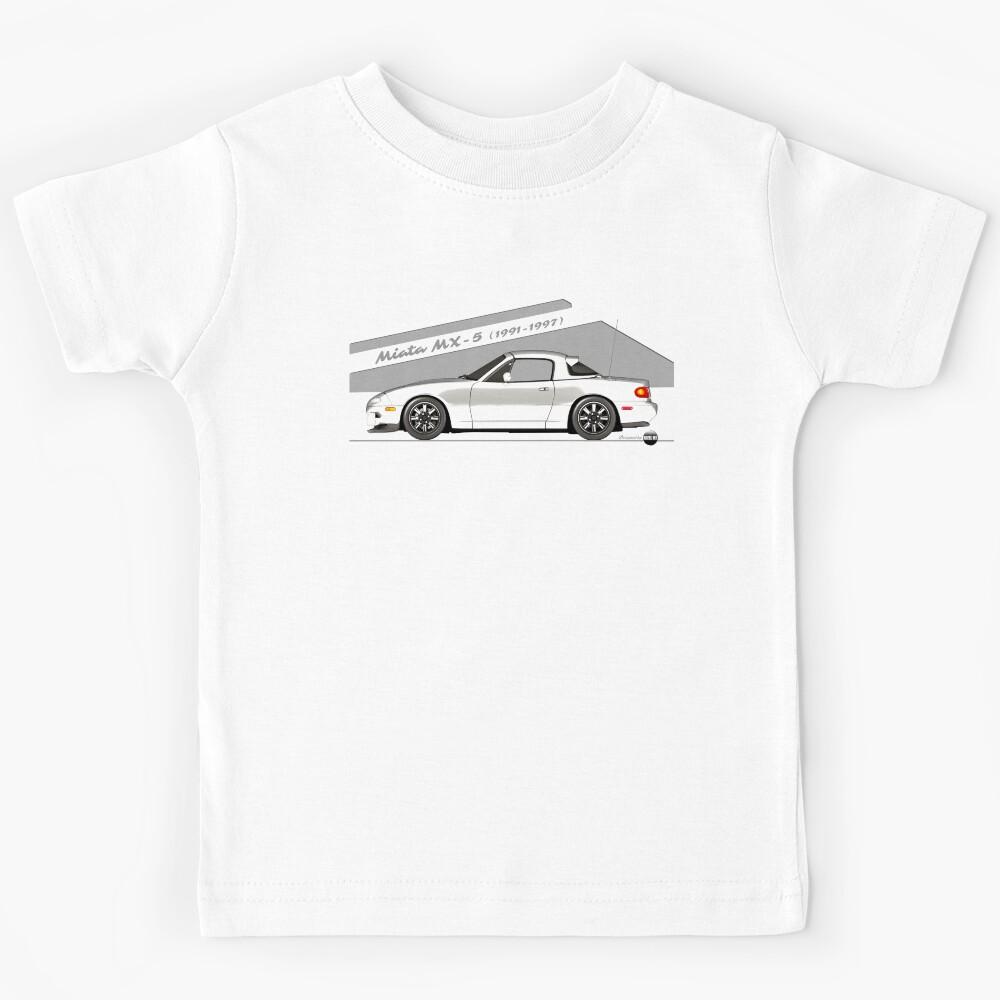 Miata - MX-5 NA 1991-1997 (Crystal white) - Pure 90s Roadster Joy Kids T-Shirt 150