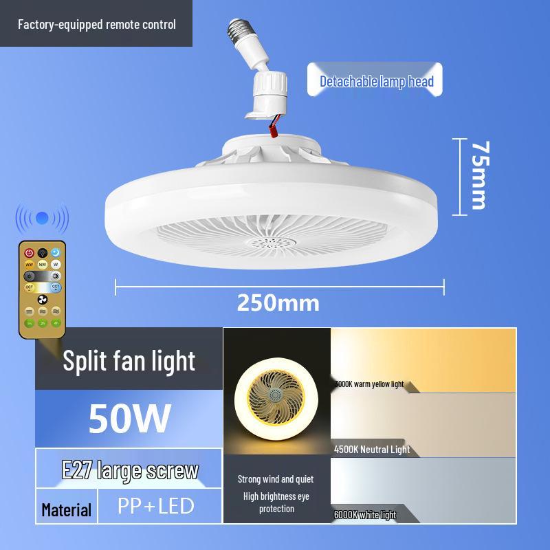 LED Bulb Ceiling Fan with Modern Minimalist Design for Living Room or Balcony