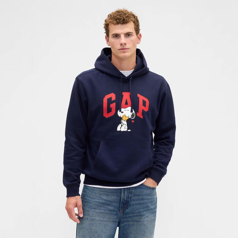 GAP Logo Graphic Fleece Pullover Hoodie