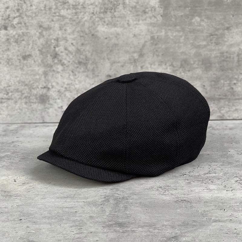 

2022 Large Summer Cotton And Linen Octagonal Hat Men S And Women S Newsboy Hat Short Brim Cap Young And Middle-Aged Big Head Painter Hat xl61cm (suitable for 60-63cm) чорний