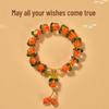 Persimmon Ruyi Glass Bead Bracelet: Women's Handmade Good Luck Jewelry, Popular Tourist Souvenir