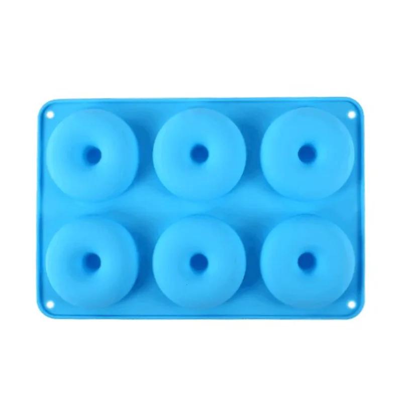 Heat Resistant Silicone Donut Mold for 6 Doughnuts Food Grade Silicone Bagels Pan for Baking Non Stick Mini Cupcake Mould