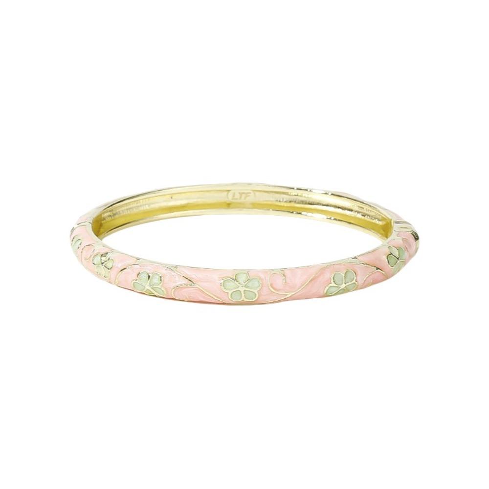 Enamel Flower Bangle Colorful Women's Hand Bracelet Vintage Cloisonne Bangle  Jewelry Gifts