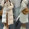 Long Knee-length Cotton-padded Clothes Latest Hooded Womens Winter Korean Version Relaxed Fit Cotton-padded Clothes