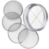 J0MC Stainless Steel Soil Sieve Set with Interchangeable Mesh Screens Planting Soil