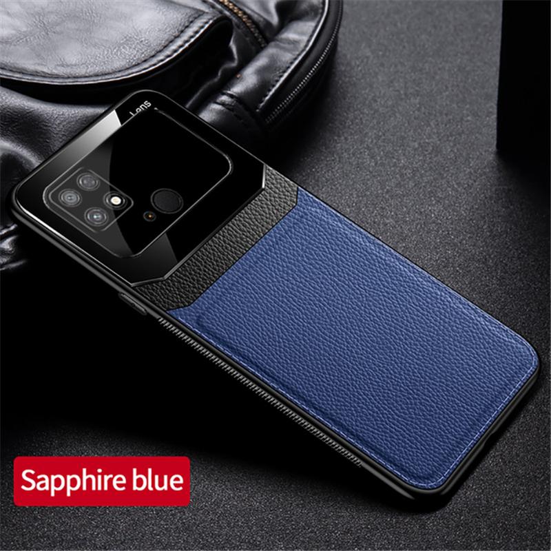 Texture Leather Mirror Glass Case For Samsung Galaxy A53 A23 A12 S22 S21 Xiaomi Redmi Note 11 A1 10C Huawei P50 iPhone 14 13 12 11 Pro Max Soft Cover