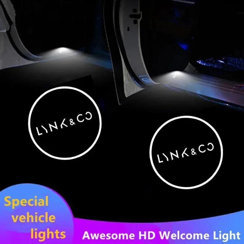 

2pcs LED HD Logo For Lynk&Co 01 02 03 05 09 Car Door Light Projector Ghost Shadow Laser Welcome Lights Courtesy Atmosphere Lamps 2PCS