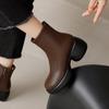 Krazing Pot Microfiber Winter Round High Heels Western Boots Women Zipper Size 43 Street Wear Platform Ankle Boots