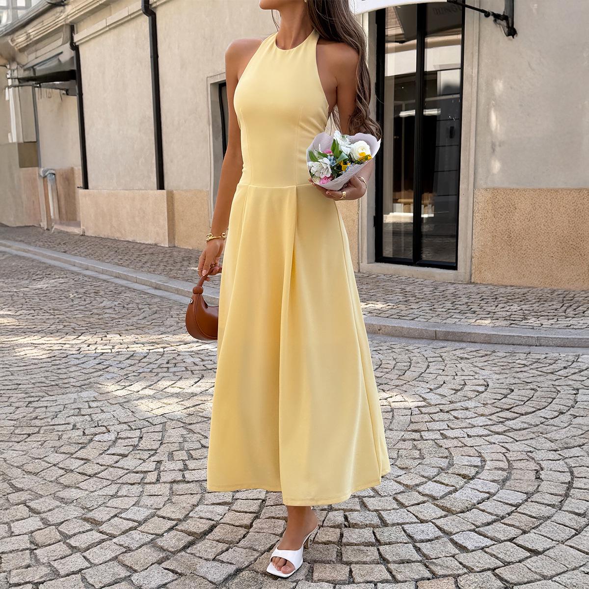 Elegant Halter Sleeveless A-line Dress - Spring/Summer 2026 Collection for Women S