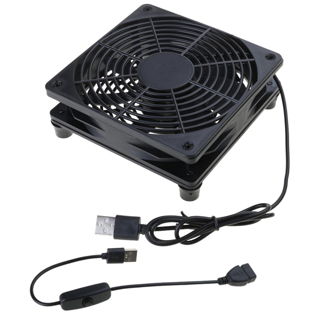 USB Powered Cooling Fan Stand 120mm for Router Rack DIY Audio Video Network Cabinet Server Workstation Mining Machine Laptop Cooler