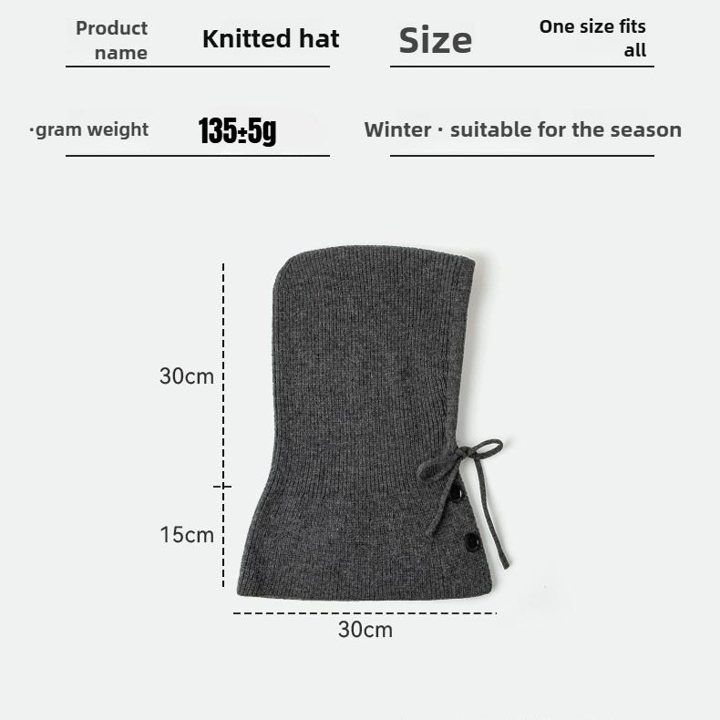Winter Warm Hooded Scarf Hat Knit Balaclava for Women Men Winter Neck Gaiters Beanie Skull Cap Drawstring Neck Warmer Fashion