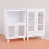 White Mini Cabinets 1/12 Scale Dollhouses Furniture Modern Kitchen Storage Shelves For Miniature Displays