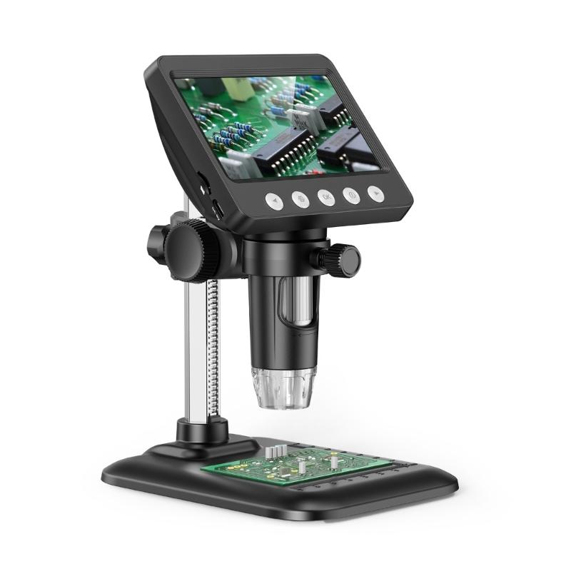 Digital Microscope 1080P 1000X Microscope USB Microscope Magnifier 4.3inch Screen for Repair Soldering Adult/Children