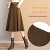 Bailuyu Women's High-Waist Pleated A-Line Midi Skirt