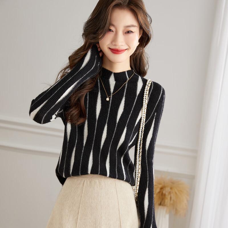 

Женский укороченный свитер с высоким воротом из 100% кашемира Srcr M