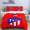 Atletico Madrid Logo Muster Bettwäsche Set Bettbezug Kissenbezug Heimdeko Geschenk (1 Bettbezug + 2 Kissenbezüge, ohne Füllung)
