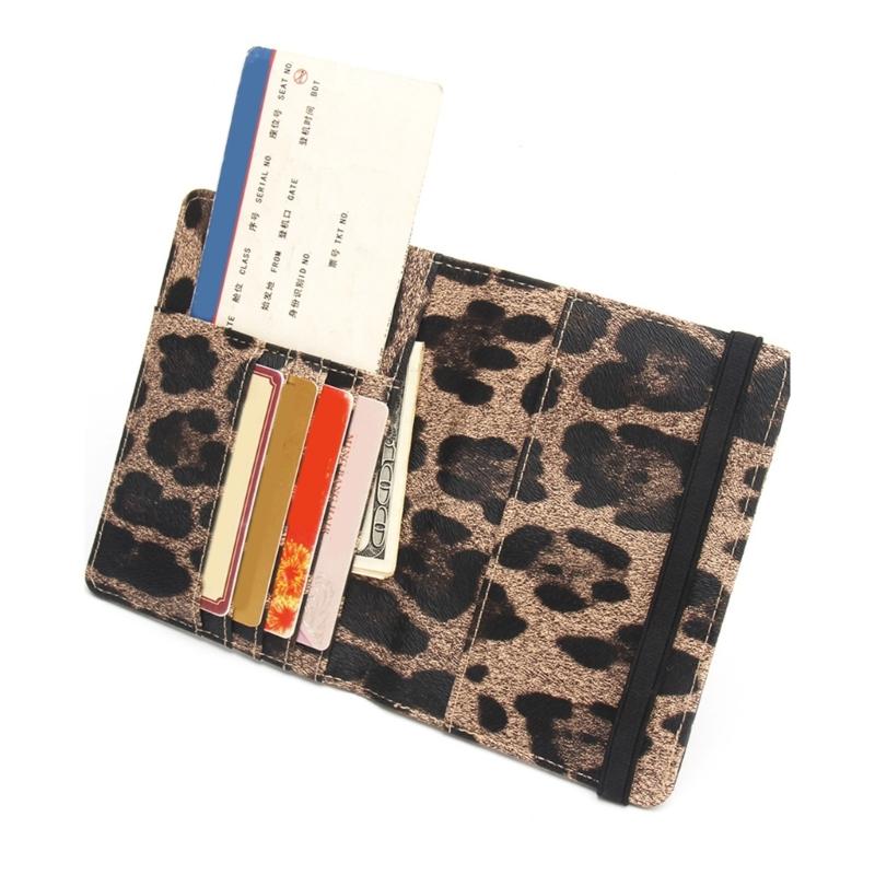 Lightweight Leopard Print Passport Cover Blocking Card Holder Protect Your Information for Women