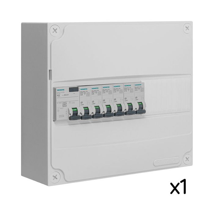 Tableau électrique pré-équipé 1 rangée 13 modules 6 disjoncteurs+1 interdiff