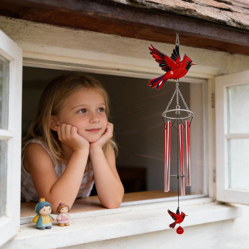 Bird Wind Chimes for Outside Rotating Art Ornament Wind Bell for Balcony Porch Garden Backyard Window Patio Home Outdoor