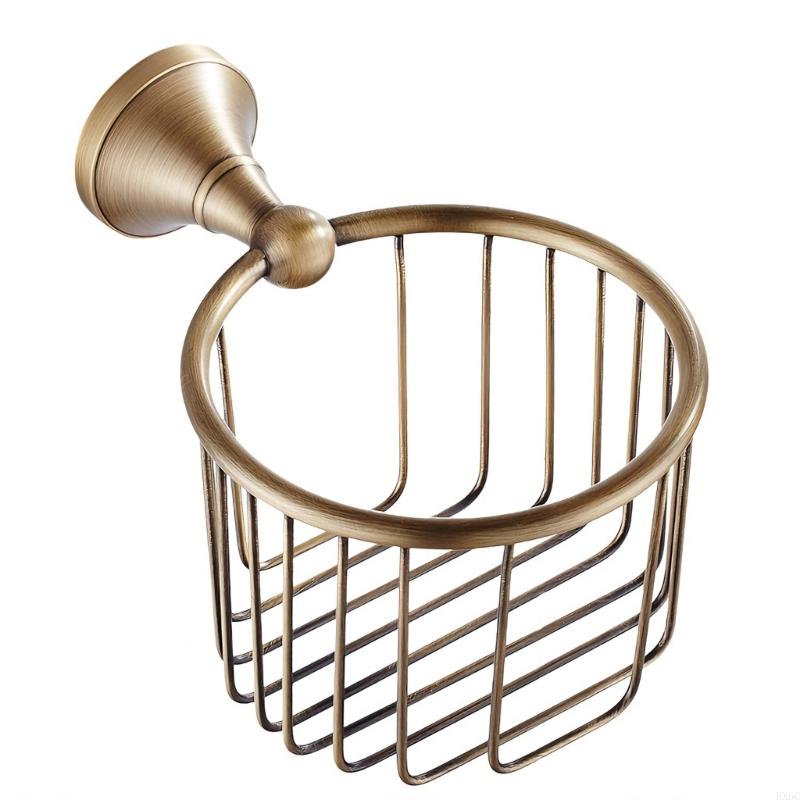 Metal Tissue Holder Antique Finish Quick Installation Toilet Paper Rack for Home HX6C