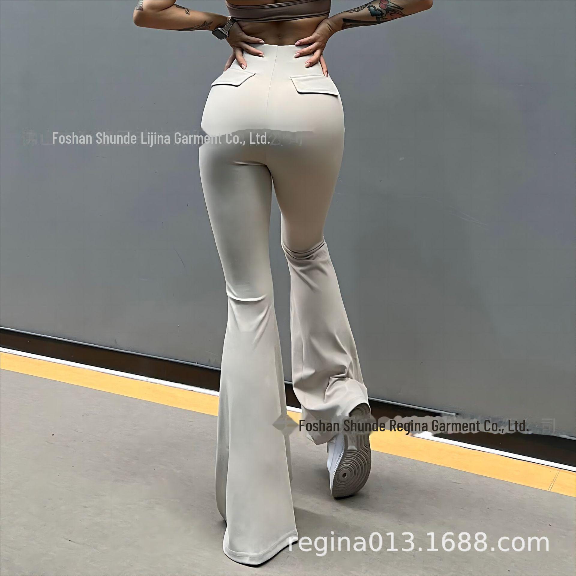 

Женские широкие штаны для йоги с высокой талией - Расклешенные леггинсы для фитнеса с эффектом подтяжки бедер S (For Height Below 165cm)