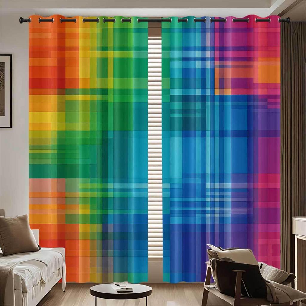 Bohemian Pattern Blackout Curtains, Custom-Made with Your Image, High-Precision Sun Protection, Thickened Polyester.