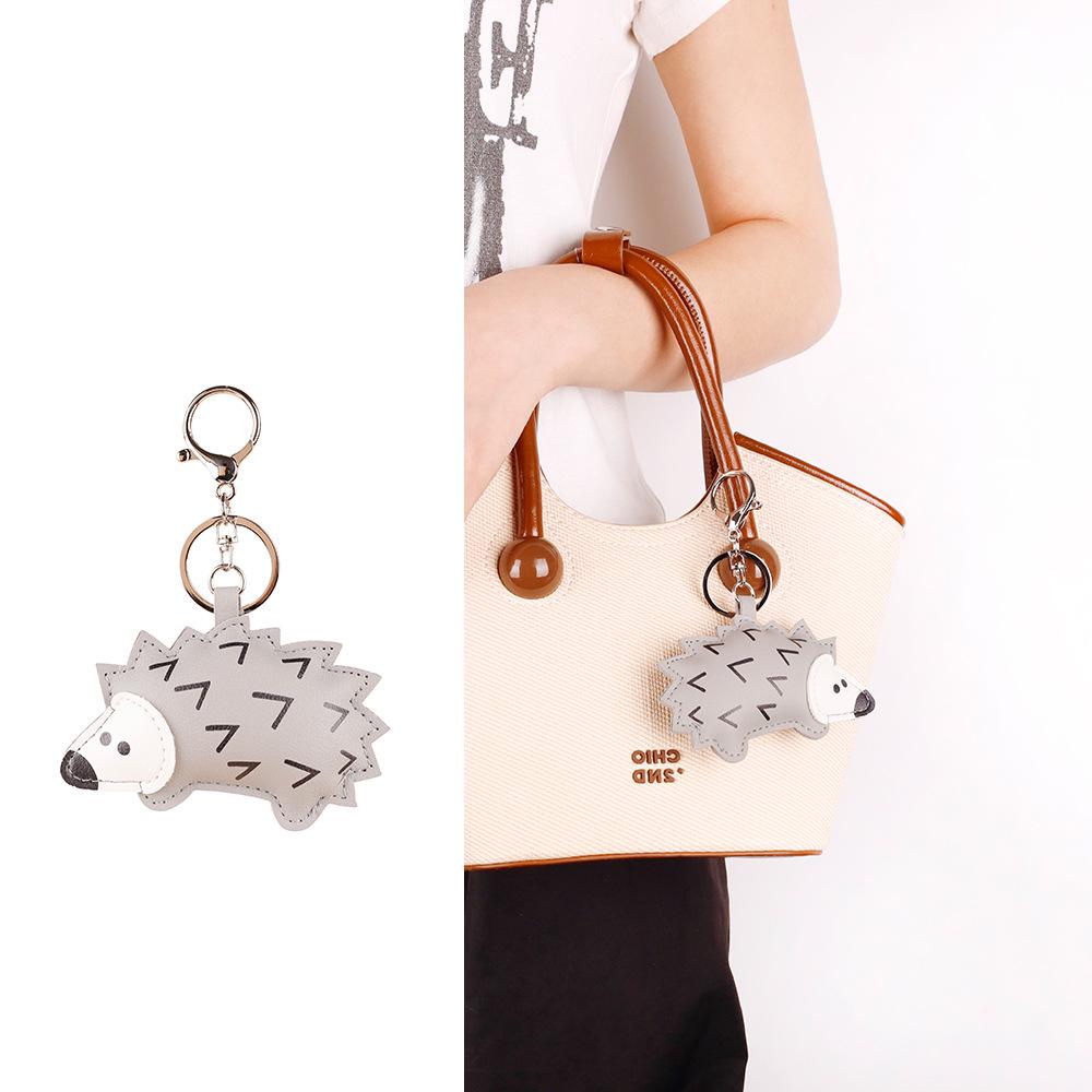 

Брелок-подвеска для сумки в виде ежика в корейском стиле из ПУ кожи - Милая мультяшная декорация из хлопка для школьных сумок