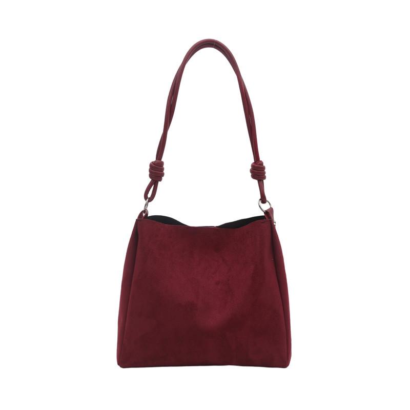 Вместительная женская сумка-тоут в ретро-стиле для покупок - Универсальная модная сумка через плечо для тех кто ездит на работу красный 1150₽